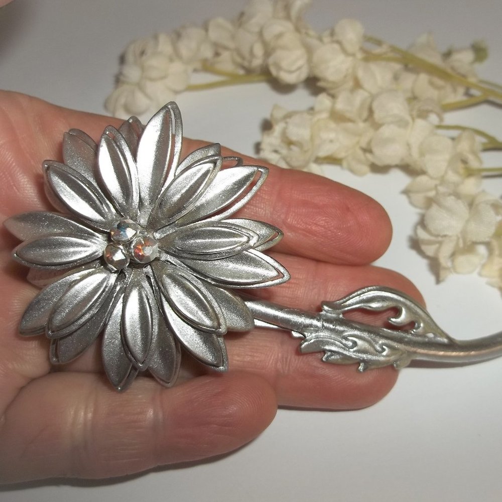 VINTAGE Brooch, Vintage Flower Brooch, Silver Flower Brooch, Brooch, Brooch 7744 - Picture 10 of 10